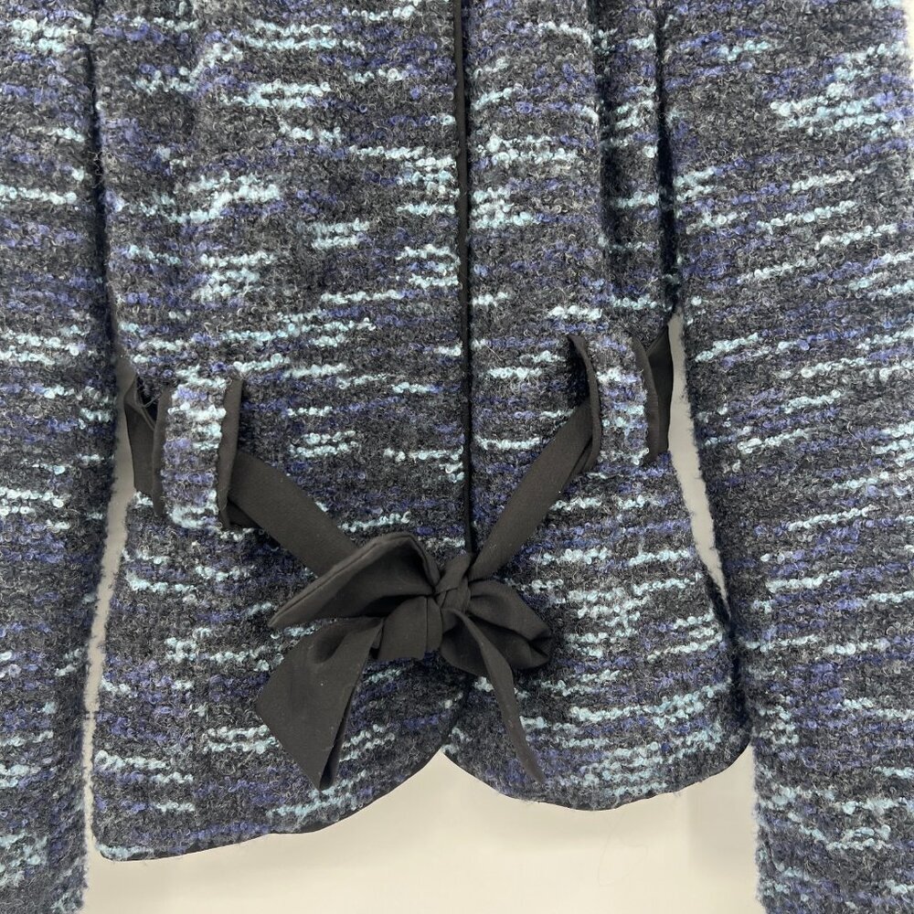 Sandro Sportswear Tweed Knit Blue Blazer Women's Small - Picture 2 of 4